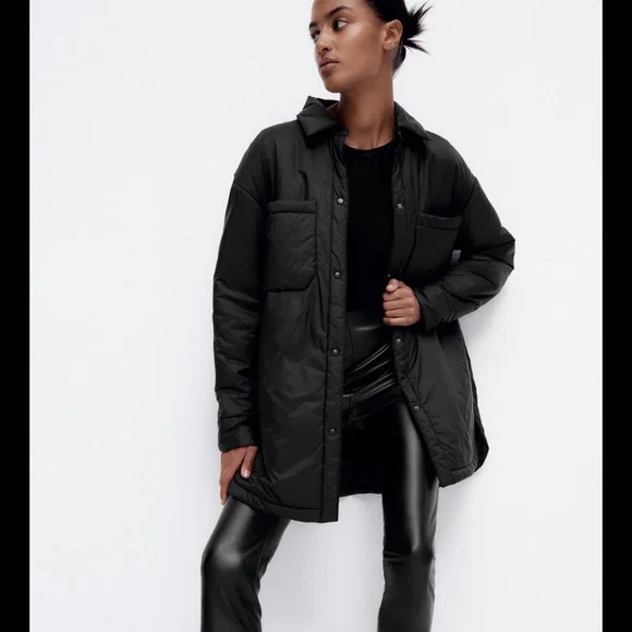 Zara Oversized WATER REPELLENT OVERSHIRT SHACKET - Picture 2 of 4